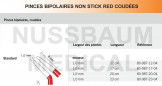 Pinces bipolaires Non-Stick Red coudées