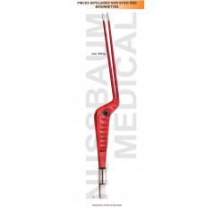 Pinces bipolaires Non-Stick Red baïonnettes distribuées par Nussbaum Médical