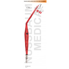 Pinces bipolaires Non-Stick Red coudées grand angle