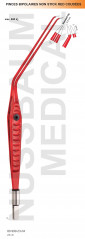 Pince bipolaire Non-Stick Red coudée grand angle distribuée par Nussbaum Médical