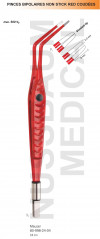 Pince bipolaire Non-Stick Red coudée grand angle Meuser distribuée par Nussbaum Médical