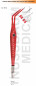 Pinces bipolaires Non-Stick Red coudées grand angle