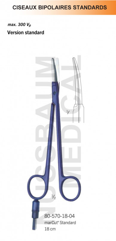 Ciseaux bipolaires standards 18 cm