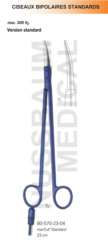 Ciseaux bipolaires standards 23 cm