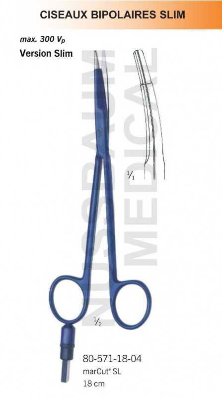 Ciseaux bipolaires Slim 18 cm Ciseaux bipolaires Slim 18 cm