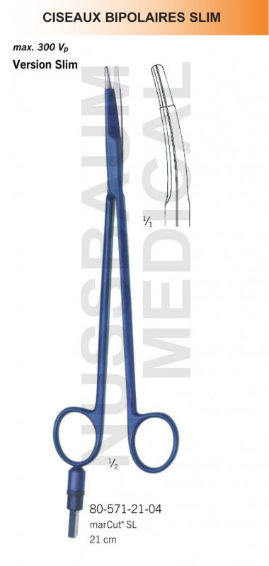 Ciseaux bipolaires Slim 21 cm