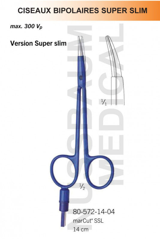 Ciseaux bipolaires Super Slim 14 cm