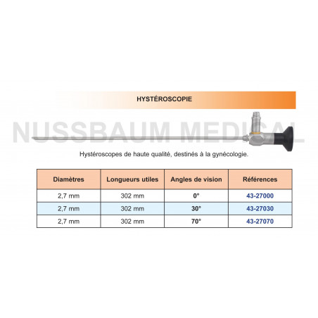 Optiques pour Hystéroscopes