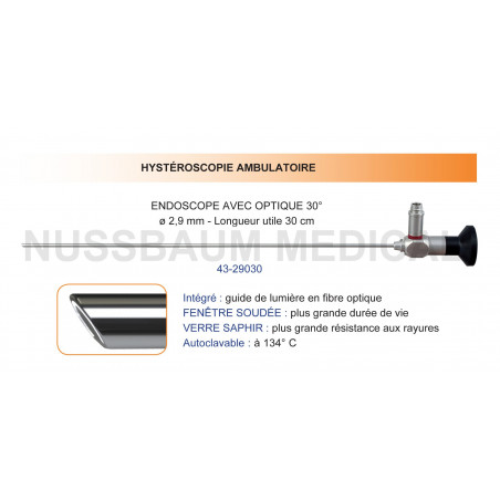 Endoscope avec Optique 30 degrés distribuée par Nussbaum Médical