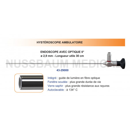 Endoscope avec Optique 0 degrés distribuée par Nussbaum Médical