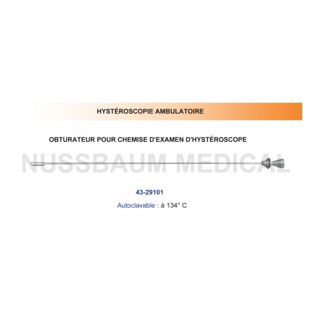 Obturateur pour chemise d'examen d'hystéroscope distribuée par Nussbaum Médical