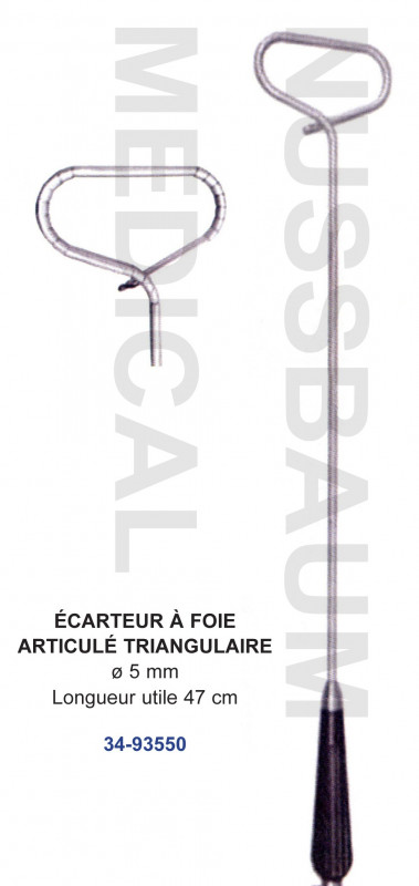 Ecarteur à foie articulé triangle 47 cm Ecarteur à foie articulé triangle 47 cm