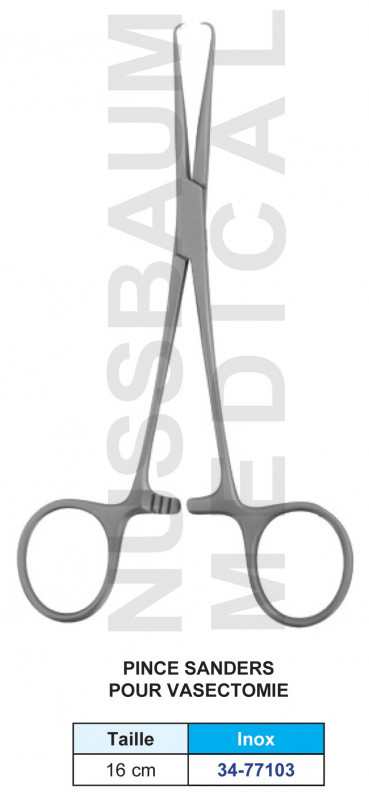 Pince Sanders pour vasectomie 16 cm