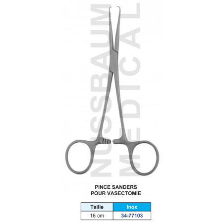 Pince Sanders pour vasectomie 16 cm distribuée par Nussbaum Médical