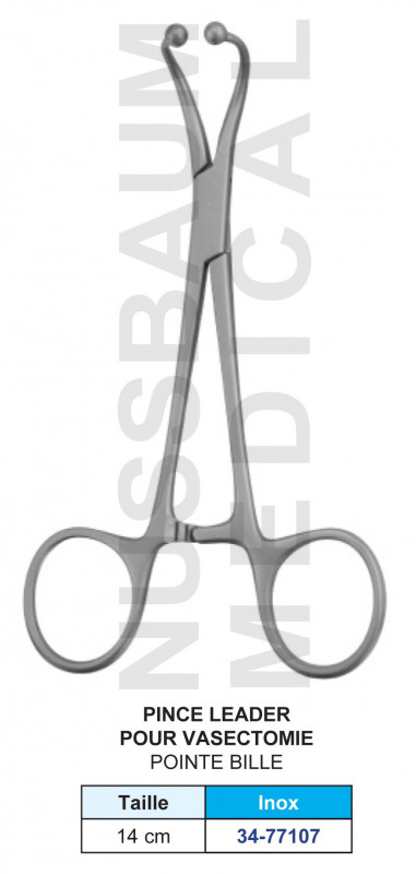 Pince Leader pour vasectomie 14 cm