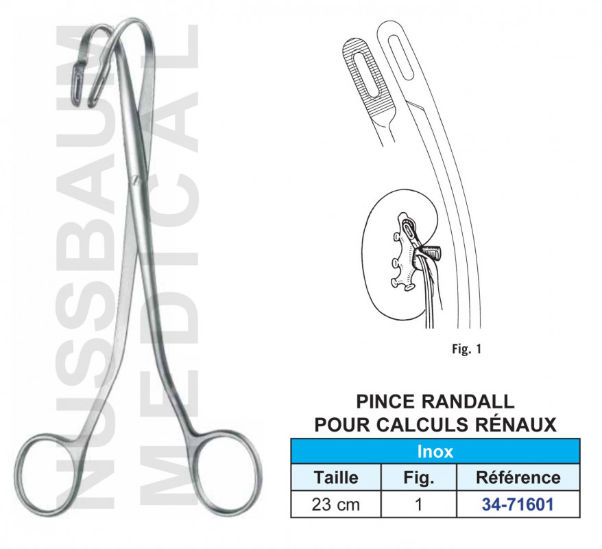 Pince Randall pour calculs rénaux