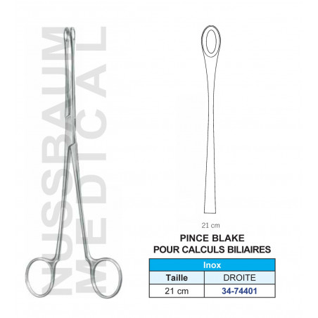 Pince Blake pour calculs biliaires
