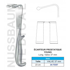 Ecarteur prostatique Young 23 cm valve 37 mm distribué par Nussbaum Médical