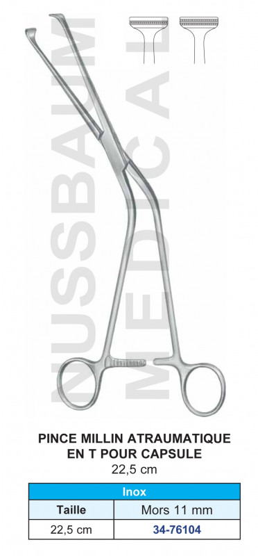 Pince Millin 22 cm Atrauma pour capsule