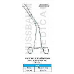 Pince Millin 24 cm mors en T pour capsule