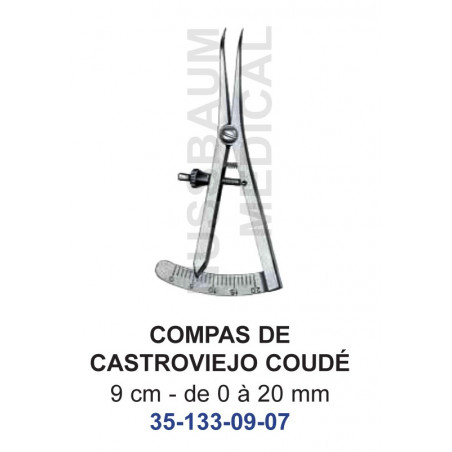 Compas de Castroviejo Coudé 9 cm distribué par NUssbaum Médical