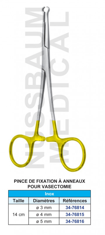 Pince à anneaux pour vasectomie 14cm
