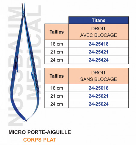 Micro Porte-Aiguille Titane Corps Plat