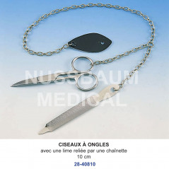 Ciseaux à ongles avec lime et chaînette