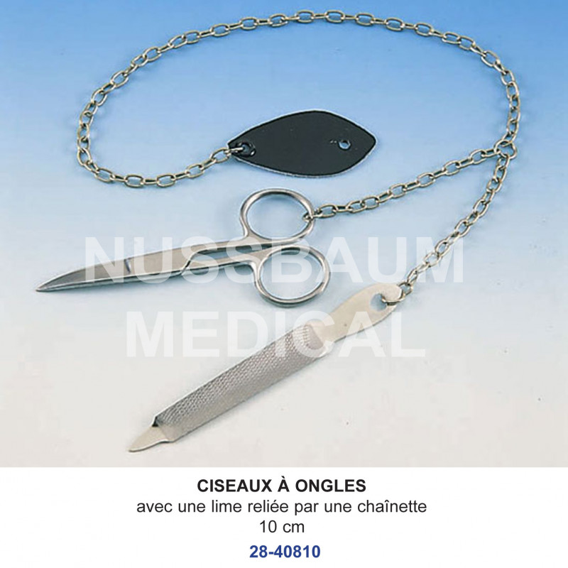 Ciseaux à ongles avec lime et chaînette