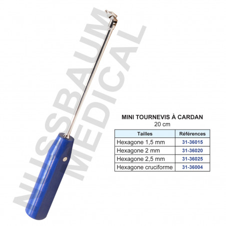 Mini Tournevis à cardan 20 cm