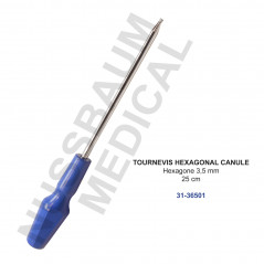 Tournevis hexagonal canule 25 cm distribué par Nussbaum Médical