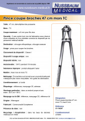 Pince coupe-broches 47 cm mors TC