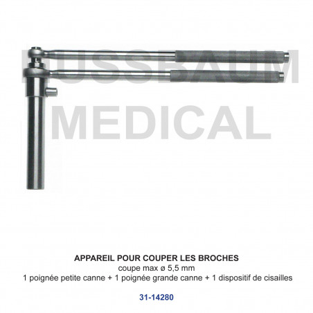 Appareil pour couper les broches jusqu'à ø 5,5 mm