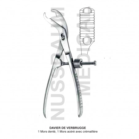 Davier de Verbrugge 1 mors denté, 1 mors acéré