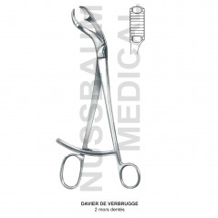 Davier de Verbrugge 2 mors dentés