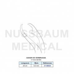Davier de Verbrugge 2 mors dentés