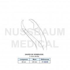 Davier de Verbrugge 2 mors dentés