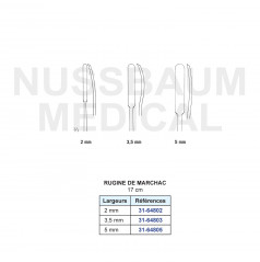Rugine de Marchac 17 cm - 2 mm