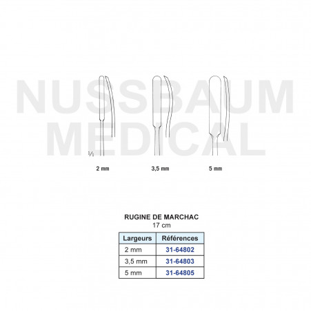 Rugine de Marchac 17 cm - 2 mm