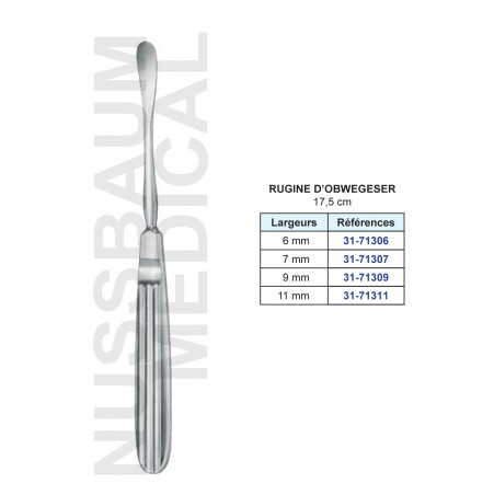 Rugine d'Obwegeser 17,5 cm - 9 mm