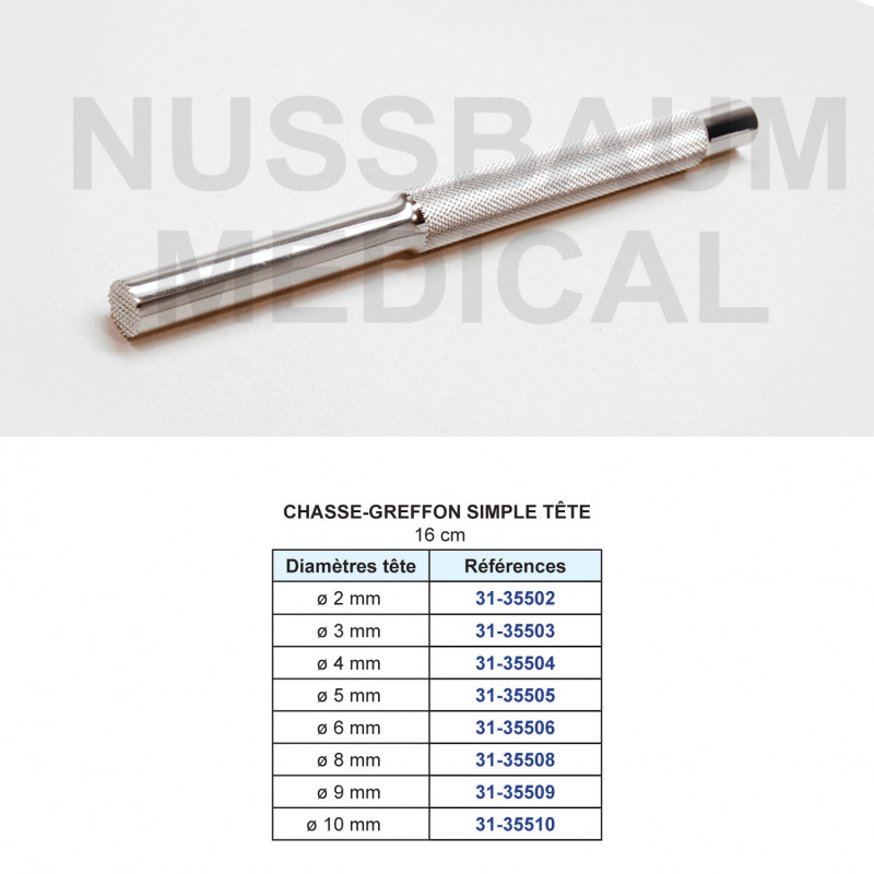 Chasse-greffon 16 cm simple tête