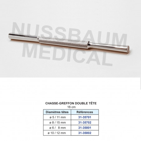 Chasse-greffon 16 cm double tête
