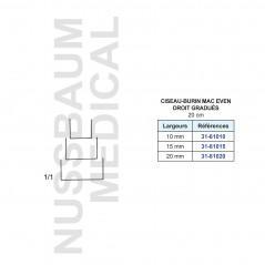 Ciseau-burin Mac Even Droit Gradué 20 cm