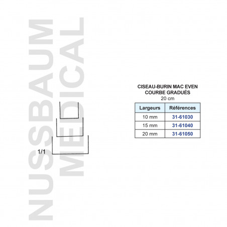 Ciseau-burin Mac Even Courbe Gradué 20 cm