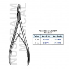 Pince gouge Lempert mors droits 16 cm - 3 mm