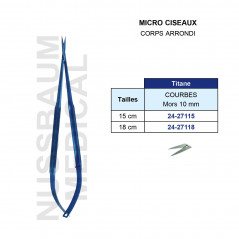 Micro Ciseaux Titane Corps Arrondi