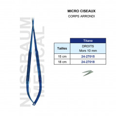 Micro Ciseaux Titane Corps Arrondi