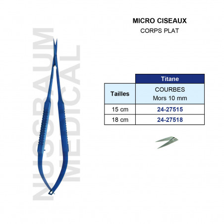 Micro Ciseaux Titane Corps Plat