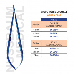 Micro Porte-Aiguille en Titane Corps Plat distribuée par Nussbaum Médical