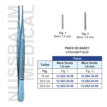 Pince De Bakey en Titane distribuée par Nussbaum Médical